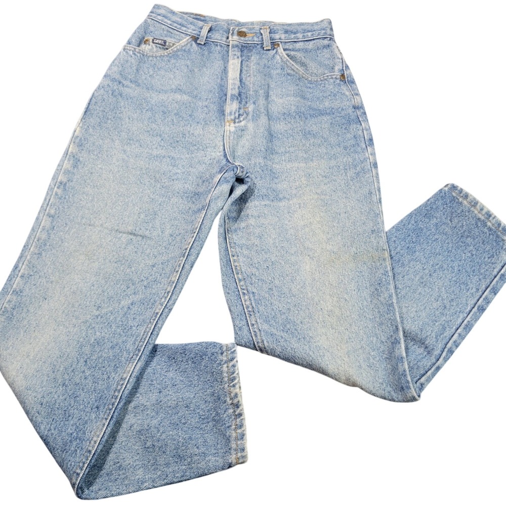 Lee Jeans Women 8 Pet Light Blue Riders High Rise Tapered 90s Vintage Made USA